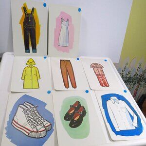 Peabody 60s Clothes (8) cards Vintage Artwork